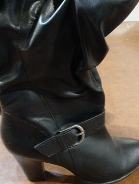 Style & Co. Black Mid-Calf Heeled Boot with Buckle